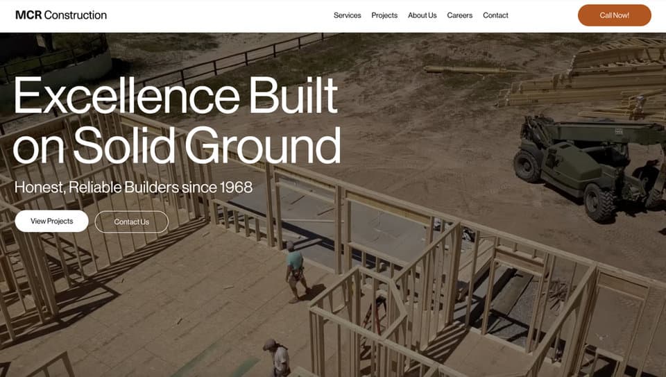 Construction Company (Professional) official Wix website template preview