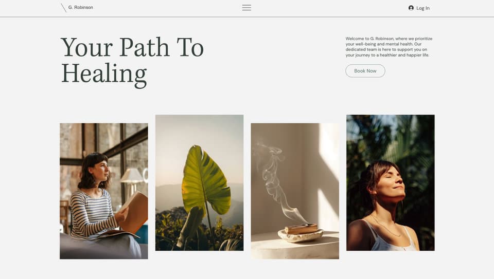 Therapy Services (Balanced) official Wix website template preview