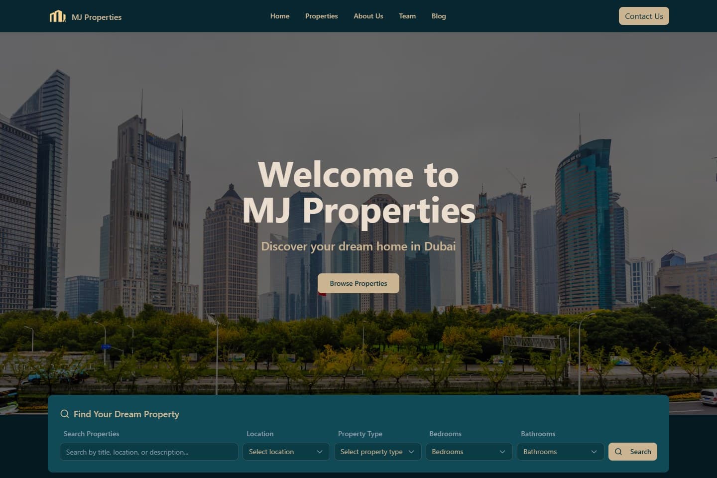 MJ Properties saved website design